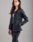 Toxik3 veste en jean liserets strass