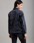 Toxik3 veste en jean liserets strass