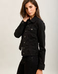 Toxik3 veste courte jean denim strass