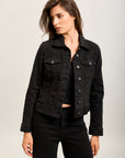 Toxik3 veste courte jean denim strass