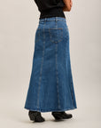 Toxik3 lange trompetstretch denimrok