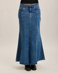 Toxik3 lange trompetstretch denimrok