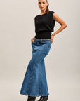 Toxik3 lange trompetstretch denimrok