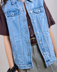 Toxik3 Fan jacket in mid-length jeans without handle core motifs