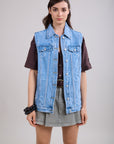 Toxik3 Fan jacket in mid-length jeans without handle core motifs