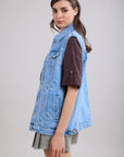 Toxik3 Fan jacket in mid-length jeans without handle core motifs