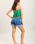 Toxik3 short en jean stretch rayé à revers