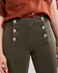 Toxik3 Jean Flare High waist with Gold buttons