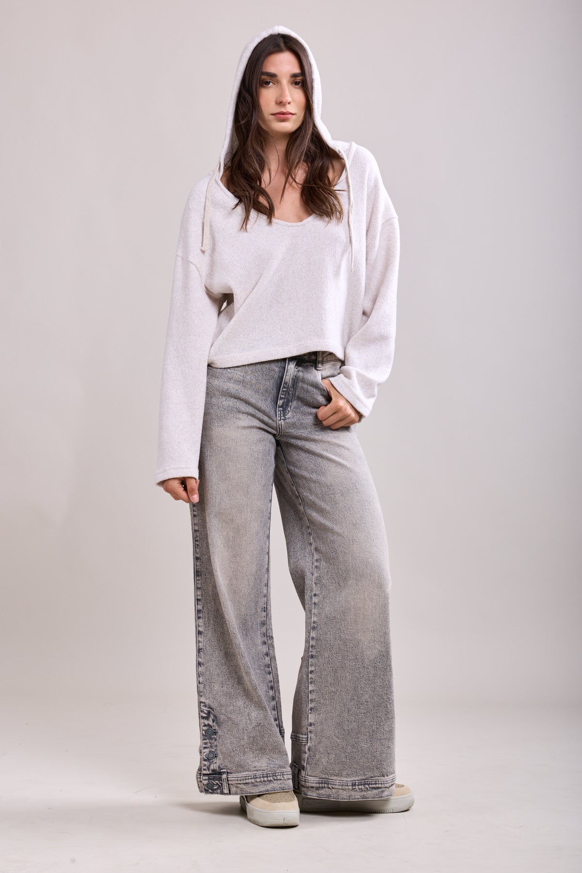 Toxik3 reverse high waist wide stretch jeans