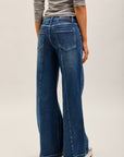 Toxik3 wide stretch jeans with ribbed pleats denim blue