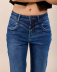 Toxik3 stretch boyfriend jeans with cutouts and cuffs