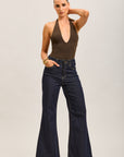 Toxik3 extra-wide stretch high-waisted jeans raw blue
