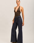 Toxik3 extra-wide stretch high-waisted jeans raw blue