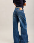 Toxik3 wijde jeans met geribbelde plooien