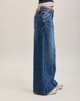 Toxik3 wijde jeans met geribbelde plooien
