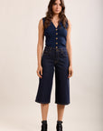 Raw blue low-rise Bermuda shorts