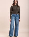 Toxik3 extra wide ribbed stretch jean pants denim blue