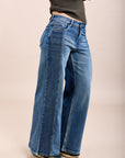 Toxik3 extra wide ribbed stretch jean pants denim blue