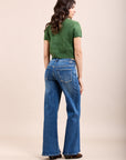 Toxik3 pantalon jean stretch wide détails boutons