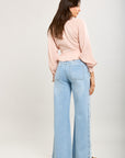 Toxik3 wide ribbed stretch denim pants light denim blue