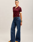 Toxik3 extra-wide frayed stretch denim jean pants