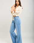 Toxik3 wide stretch jean pants with triangular cutouts