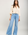 Toxik3 wide stretch jean pants with triangular cutouts