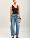 Kurz geschnittene Ballon-Jeanshose aus Stretch-Denim von Toxik3