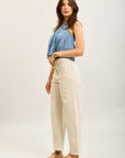 Toxik3 ballon cropped jeansbroek van stretchdenim