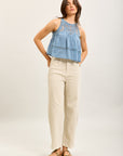 Toxik3 ballon cropped jeansbroek van stretchdenim