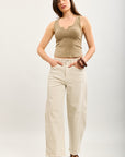 Toxik3 pantalon jean balloon cropped denim stretch