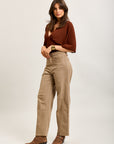 Toxik3 ballon cropped jeansbroek van stretchdenim