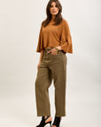 Toxik3 ballon cropped jeansbroek van stretchdenim
