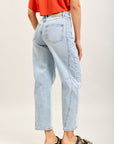 Toxik3 ballon cropped jeansbroek van stretchdenim
