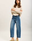 Toxik3 balloon stretch jean pants with stud details