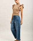 Toxik3 balloon jean pants Lyocell stud details