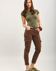 Toxik3 pantalon cargo cropped slim en jean stretch