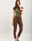 Toxik3 pantalon cargo cropped slim en jean stretch