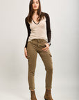 Toxik3 pantalon cargo cropped slim en jean stretch