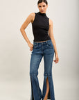 Toxik3 pantalon jean bootcut denim stretch fentes