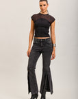 Toxik3 stretch denim bootcut jean pants with slits