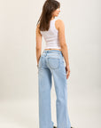 Toxik3 pantalon jean droit denim stretch ceinture retournée