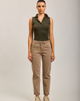 Toxik3 pantalon jean mom cropped denim stretch ourlet