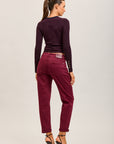Toxik3 pantalon jean mom cropped denim stretch ourlet