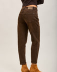 Toxik3 pantalon jean mom cropped denim stretch ourlet