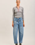 Toxik3 pantalon jean balloon Lyocell asymétrique