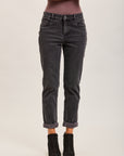 Toxik3 pantalon jean mom cropped denim stretch ourlet léopard