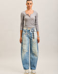 Toxik3 printed stretch denim balloon jean pants
