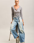 Toxik3 printed stretch denim balloon jean pants