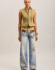 Toxik3 wide printed stretch denim jean pants